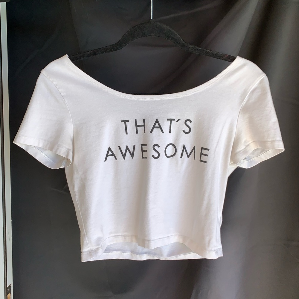 White low cut tight crop top